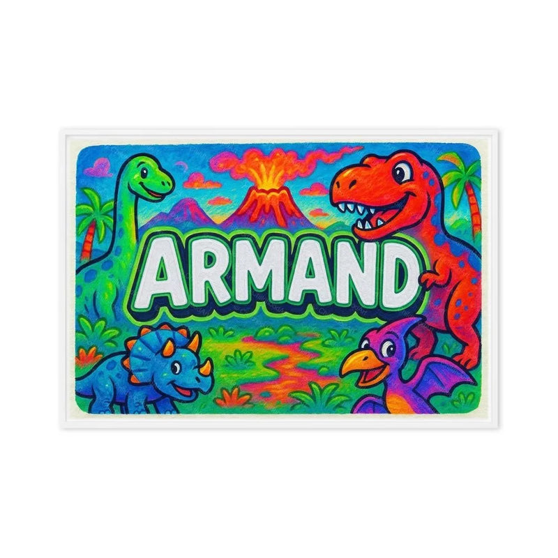 Armand Name Art - Dinosaur Adventure personalized wall print for kids
