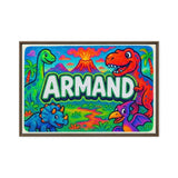 Armand Name Art - Dinosaur Adventure personalized wall print for kids