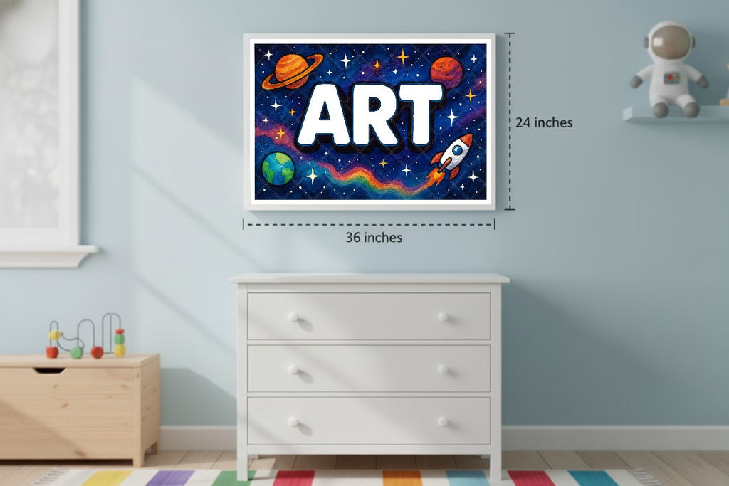 Personalized space nursery art for kids – Art name print