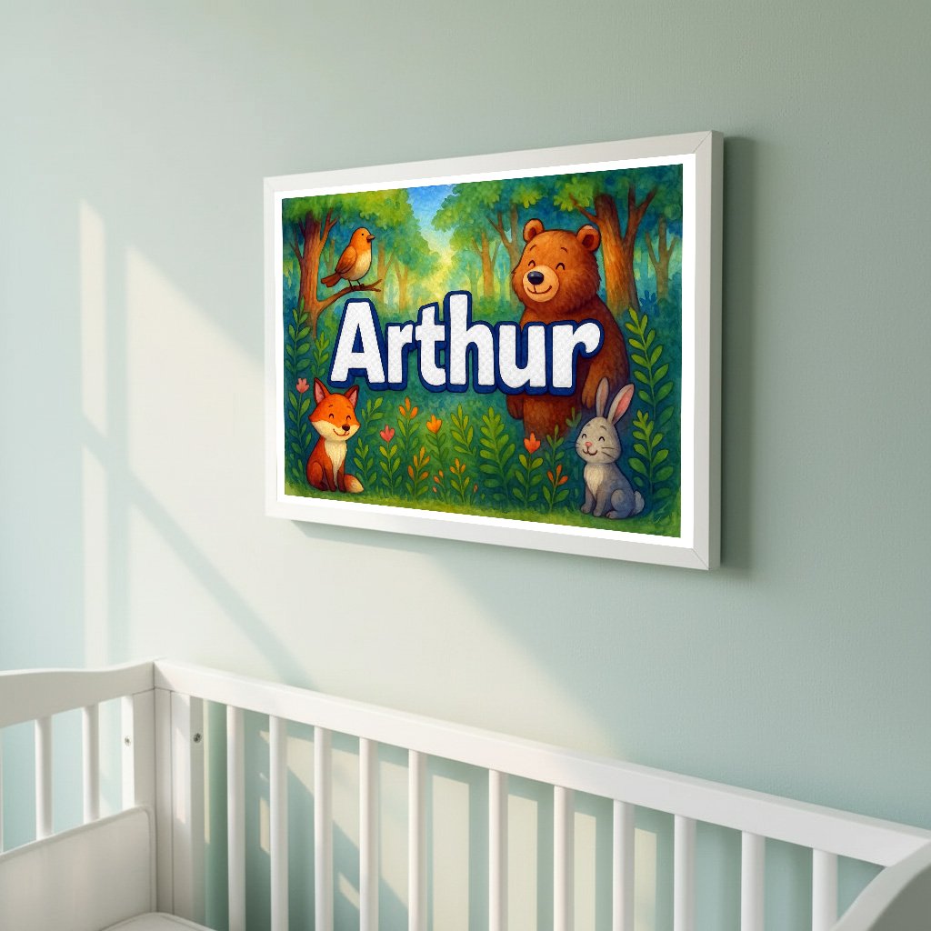 Personalized name art for Arthur