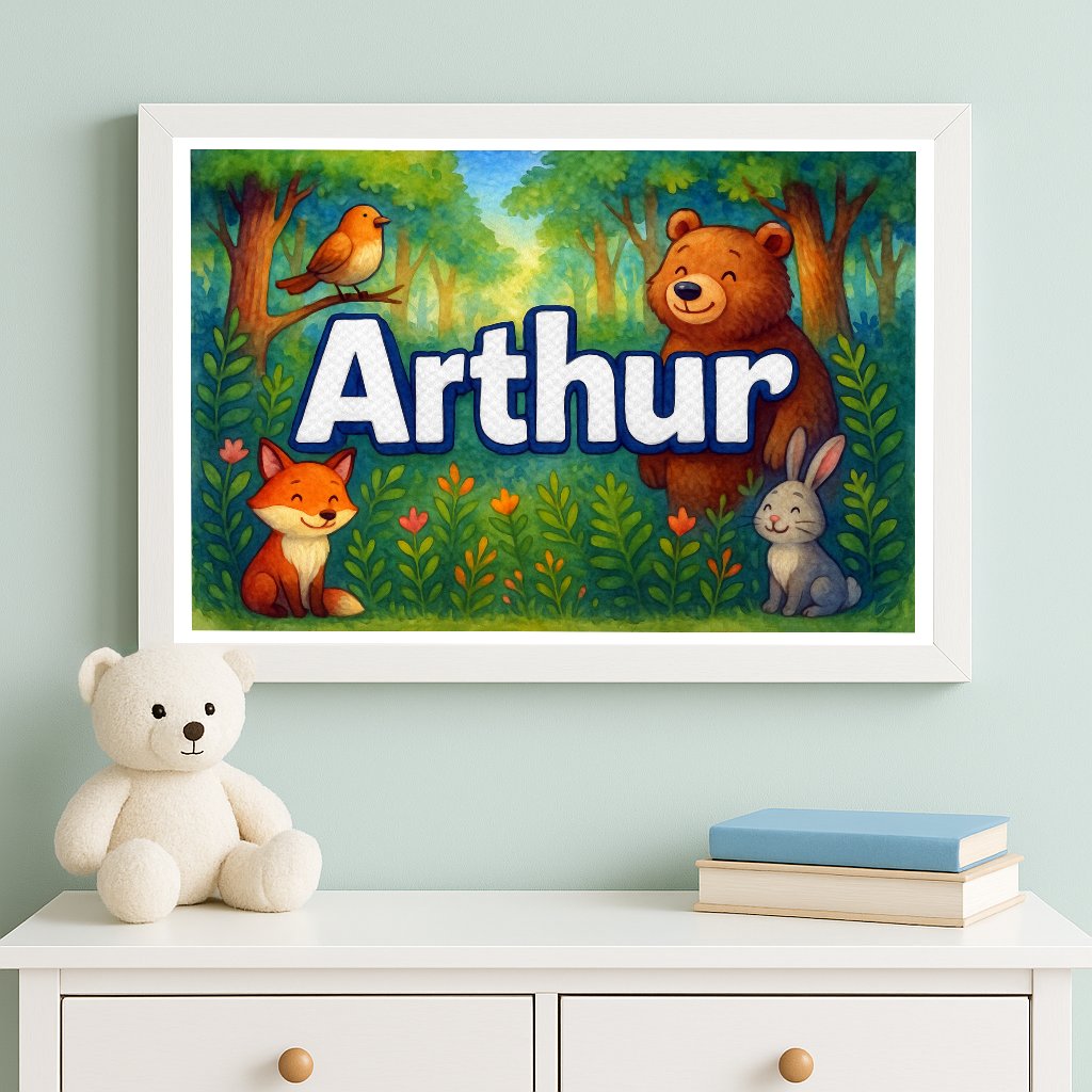 Personalized name art for Arthur