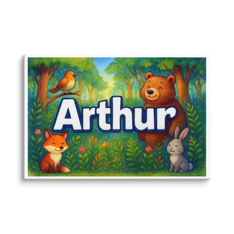 Calm arthur Forest Friends Personalized Wall Art