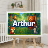 Calm arthur Forest Friends Personalized Wall Art