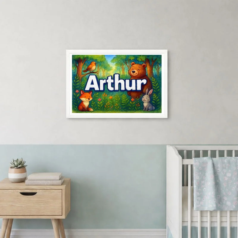 Calm arthur Forest Friends Personalized Wall Art