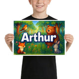 Calm arthur Forest Friends Personalized Wall Art
