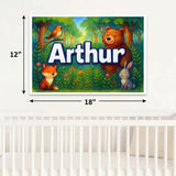 Calm arthur Forest Friends Personalized Wall Art