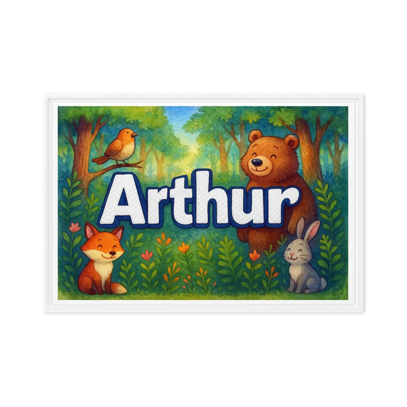 Calm arthur Forest Friends Personalized Wall Art