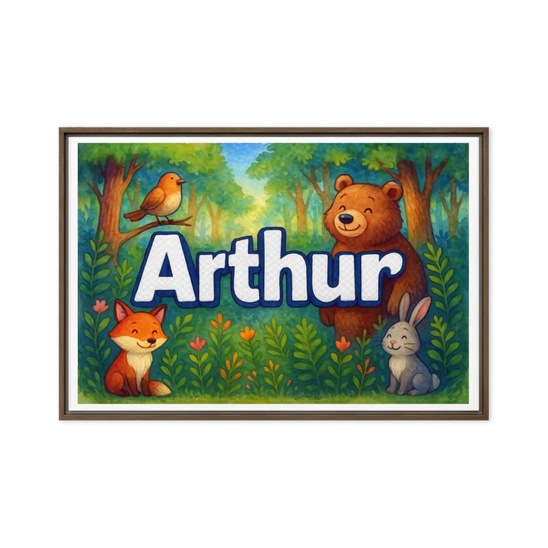 Calm arthur Forest Friends Personalized Wall Art