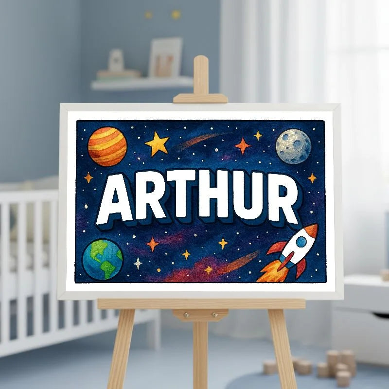 Adventurous arthur Space Explorer Name Art