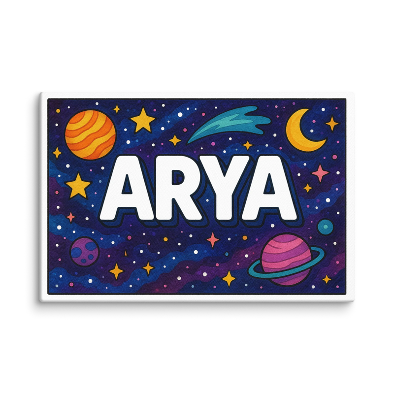 Adventurous arya Space Explorer Name Art