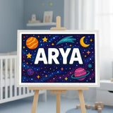 Adventurous arya Space Explorer Name Art