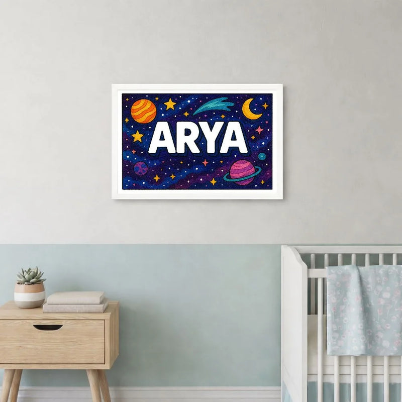 Adventurous arya Space Explorer Name Art