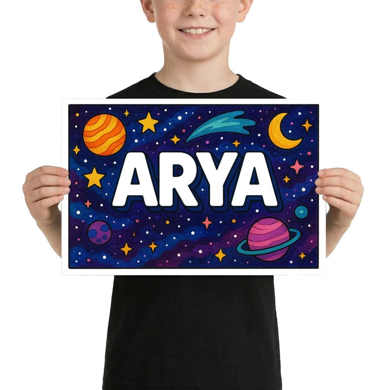 Adventurous arya Space Explorer Name Art