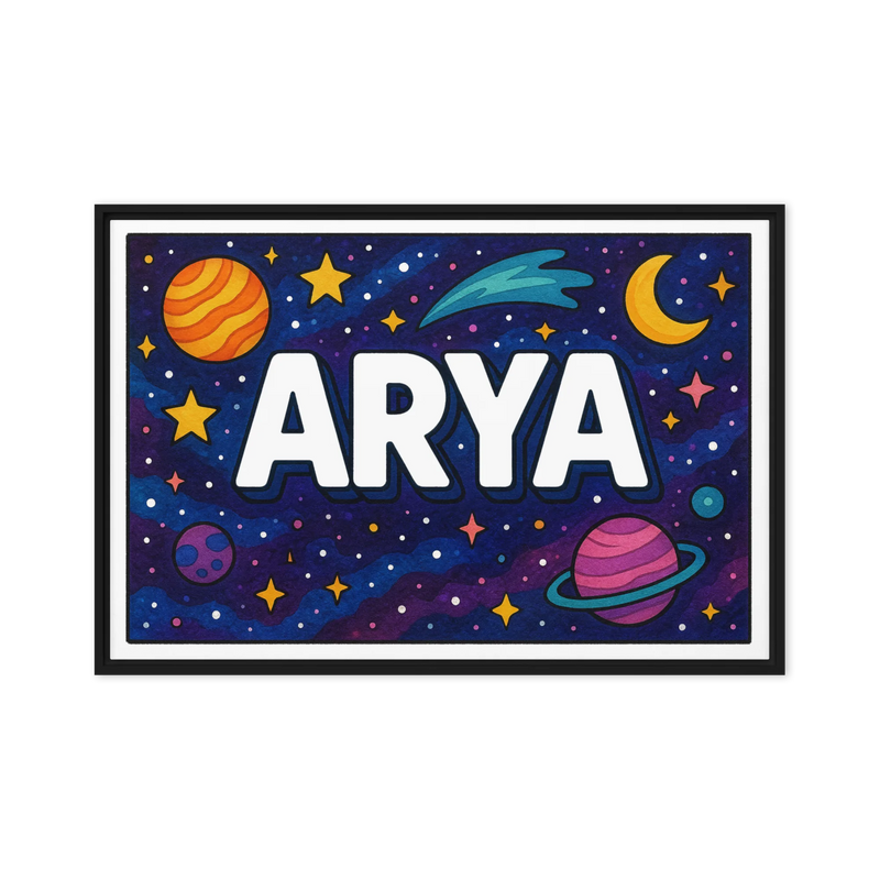 Adventurous arya Space Explorer Name Art
