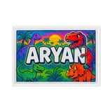 Aryan Name Art - Dinosaur Adventure personalized wall print for kids