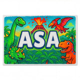Asa Name Art - Dinosaur Adventure personalized wall print for kids