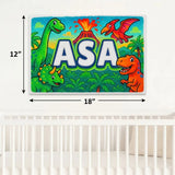 Asa Name Art - Dinosaur Adventure personalized wall print for kids