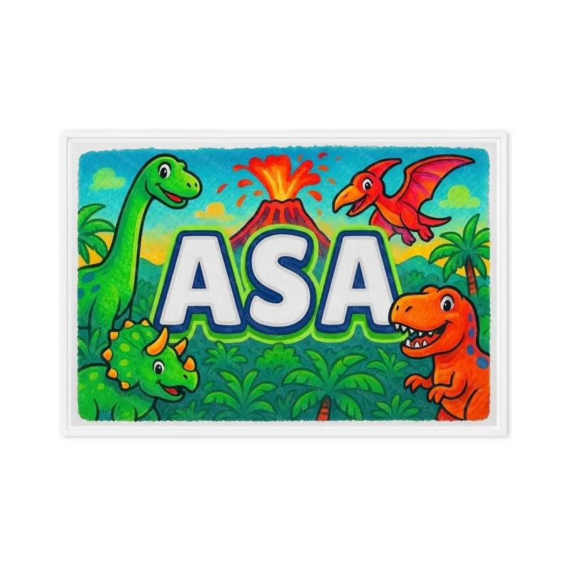 Asa Name Art - Dinosaur Adventure personalized wall print for kids