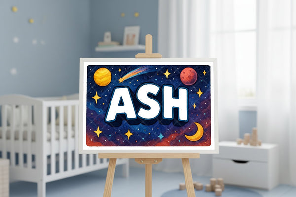 "Ash" Amongst the Stars Personalized Space Artwork