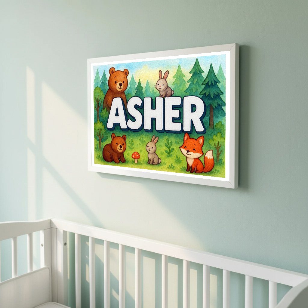 Personalized name art for Asher