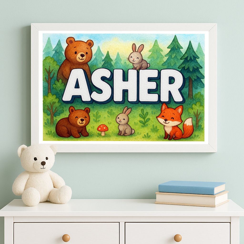 Personalized name art for Asher
