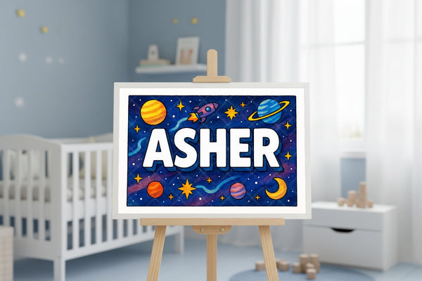 "Asher" Amongst the Stars Personalized Space Artwork