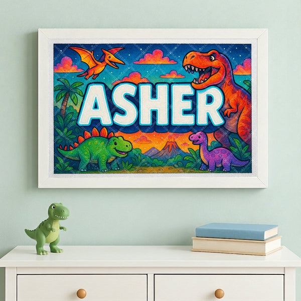 Asher’s Dinosaur Adventure Personalized Art