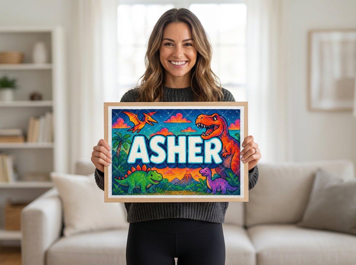 Personalized name art for Asher