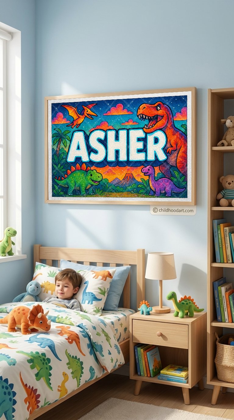 Personalized name art for Asher