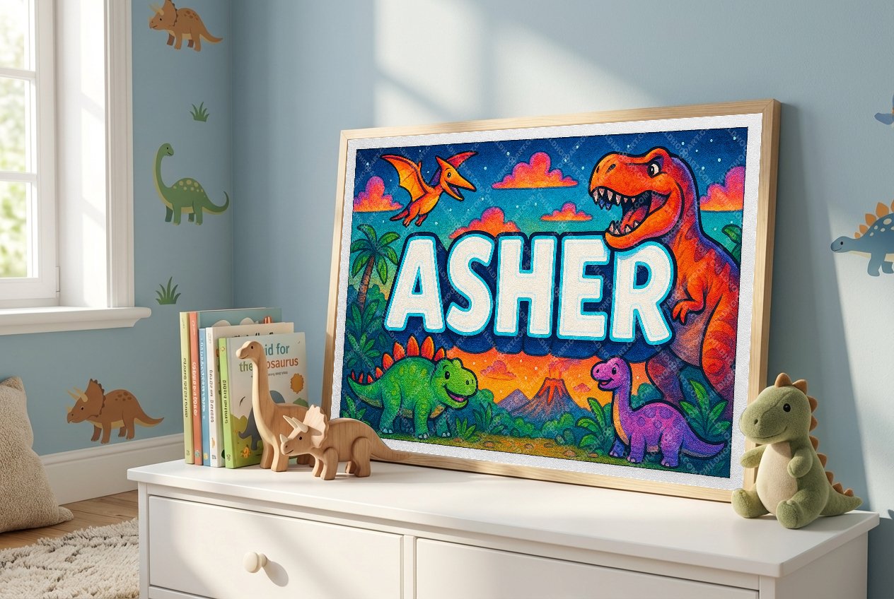 Personalized name art for Asher