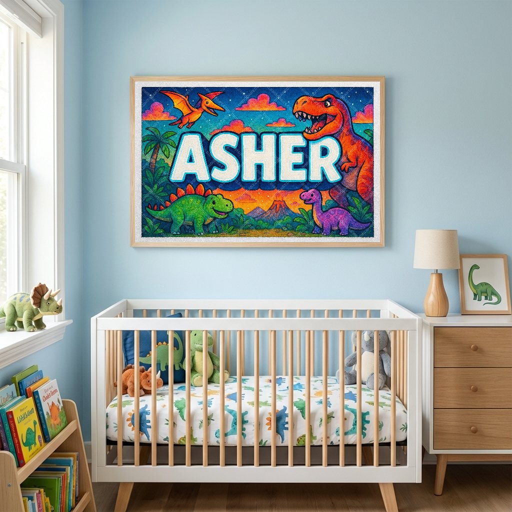 Personalized name art for Asher