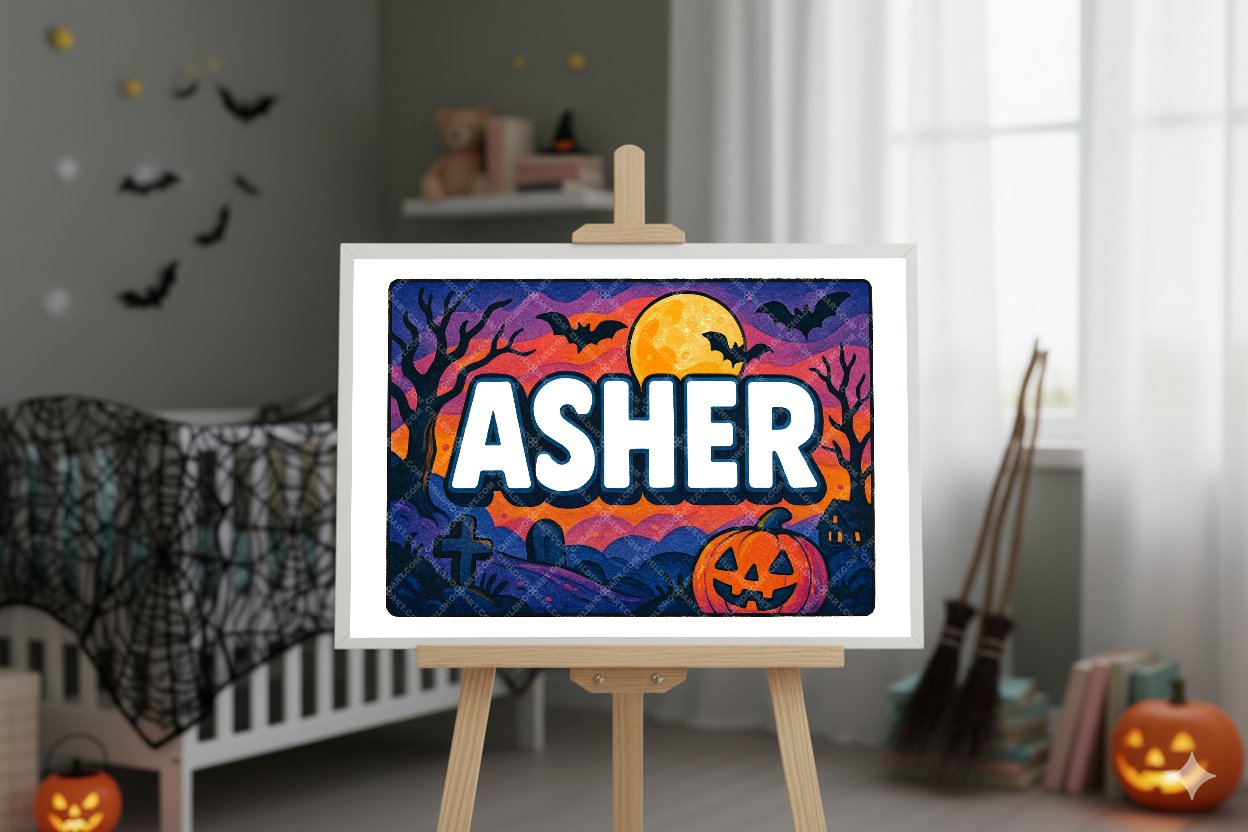 Personalized name art for Asher