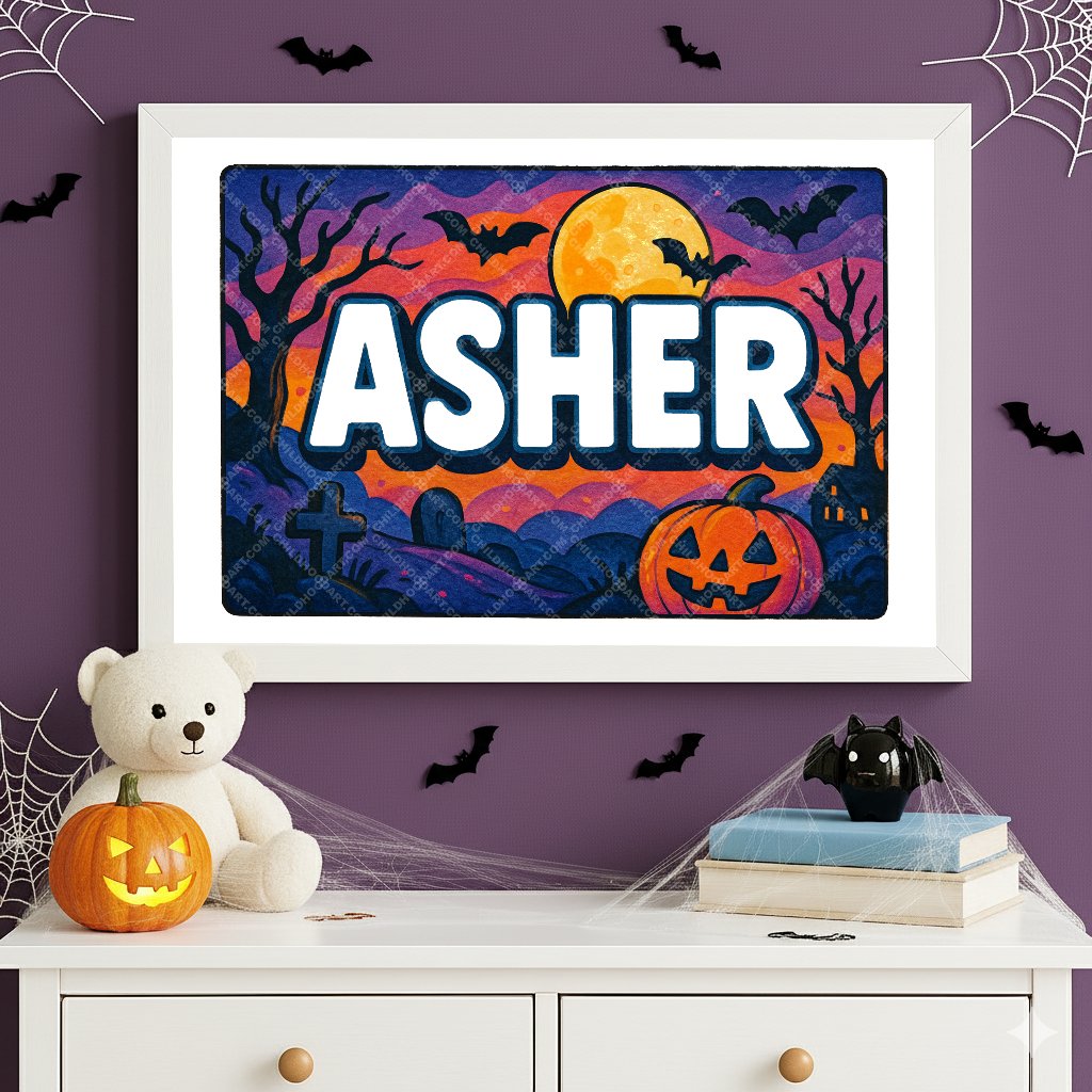 Personalized name art for Asher