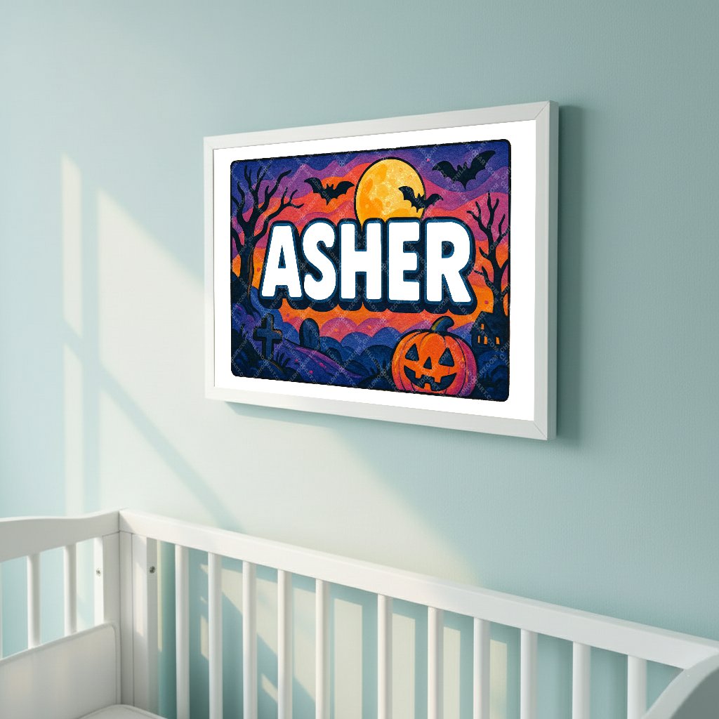 Personalized name art for Asher