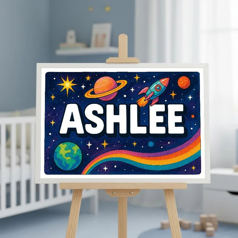 Adventurous ashlee Space Explorer Name Art