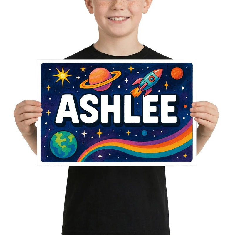 Adventurous ashlee Space Explorer Name Art