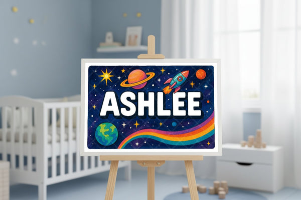 "Ashlee" Amongst the Stars Personalized Space Artwork