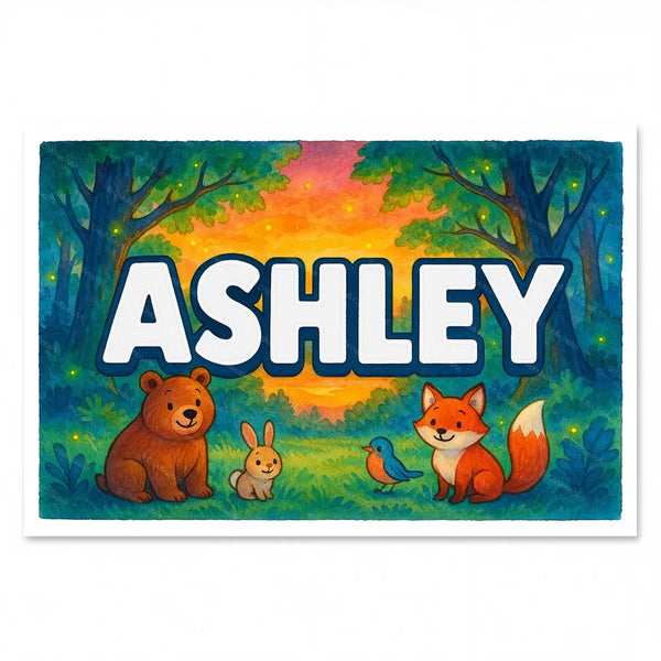 Ashley Personalized Forest Friends Art