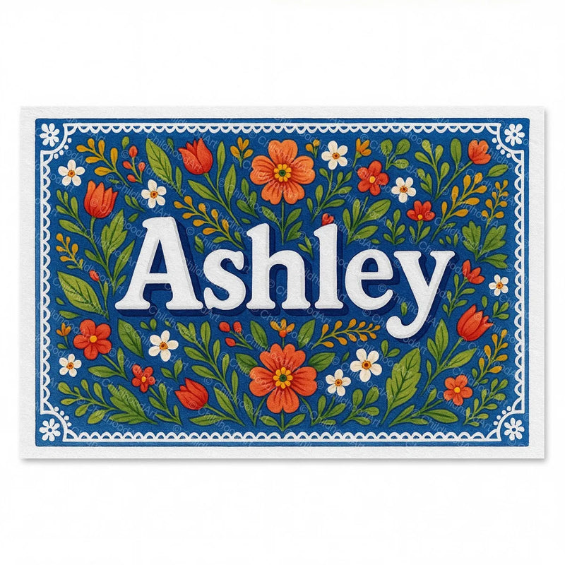 Calm personalized name art for Ashley