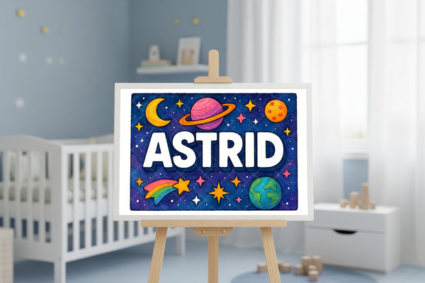 "Astrid" Amongst the Stars Personalized Space Artwork