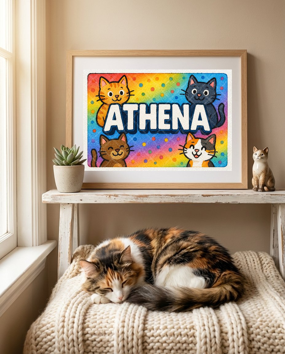 Personalized name art for Athena