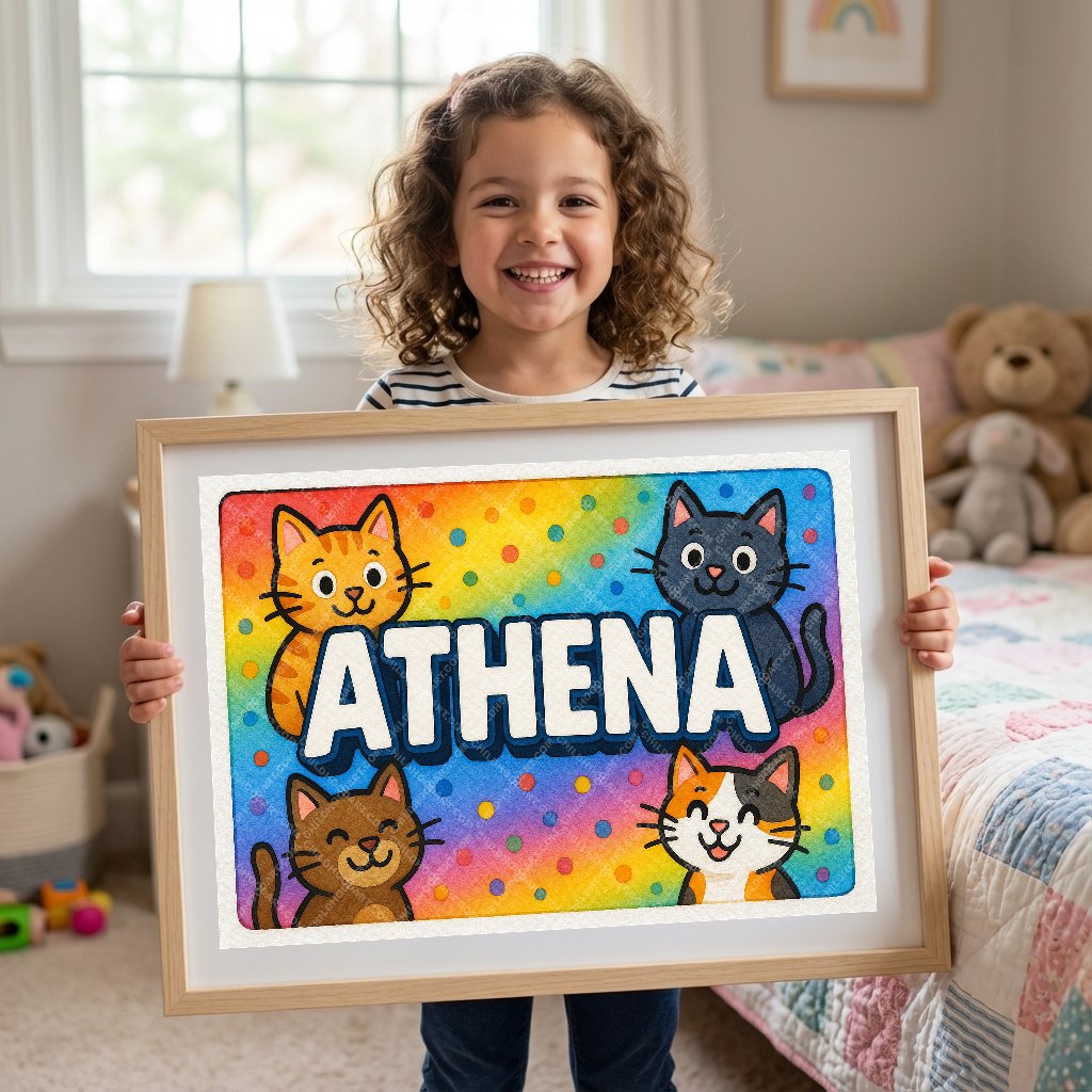 Personalized name art for Athena