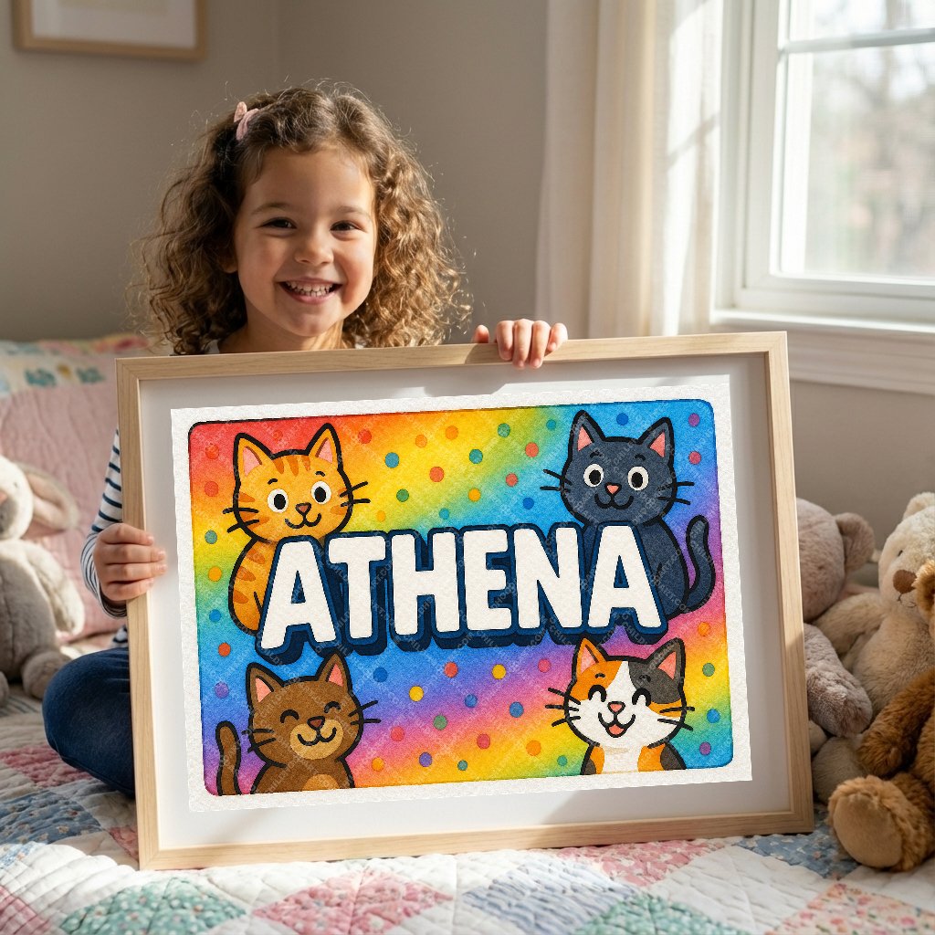 Personalized name art for Athena