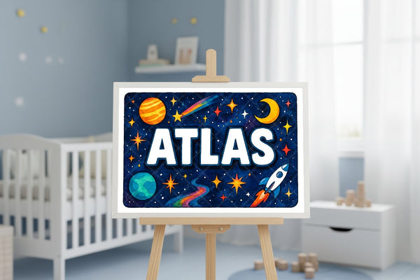 "Atlas" Amongst the Stars Personalized Space Artwork