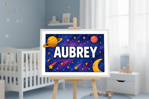 "Aubrey" Amongst the Stars Personalized Space Artwork