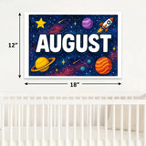 Adventurous personalized space name art for August