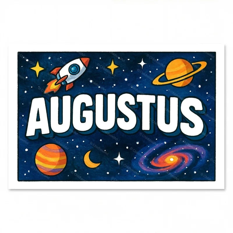 Augustus Personalized Space Explorer Name Art