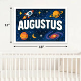 Adventurous personalized space name art for Augustus