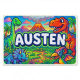 Austen Name Art - Dinosaur Adventure personalized wall print for kids