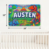 Austen Name Art - Dinosaur Adventure personalized wall print for kids
